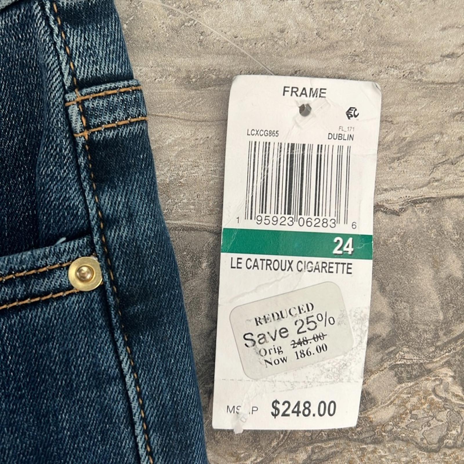 FRAME Le Catroux Cigarette Jeans in Dublin, Size 24 New w/Tag Retail $248