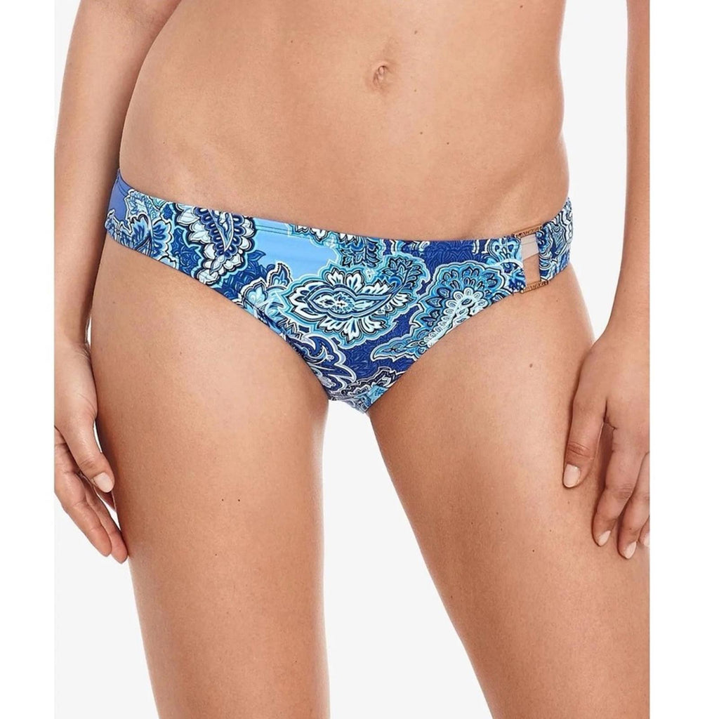 NWT Lauren Ralph Lauren Swim Blue Bandana Paisley Ring Hipster Bikini Bottom, 16