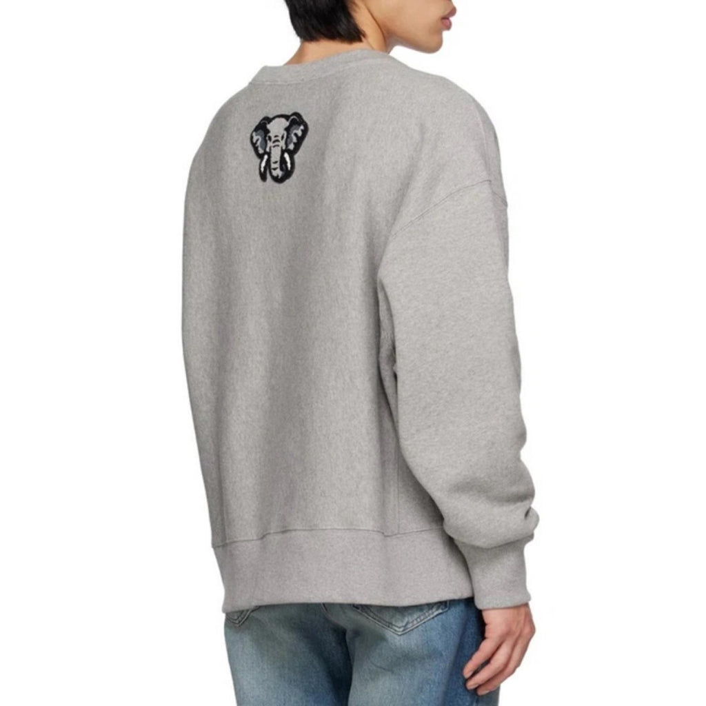 Kenzo Logo-Appliquéd Cotton-Jersey Sweatshirt in Pearl Gray, NWT, Size L