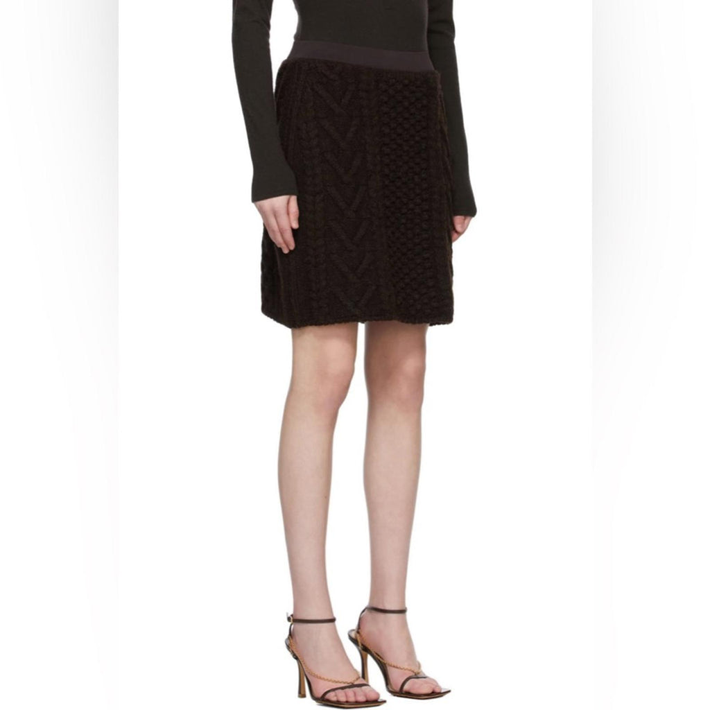 NEW Bottega Veneta Brown Wool Mini Skirt, Size Small New w/o Tag, Retail $990