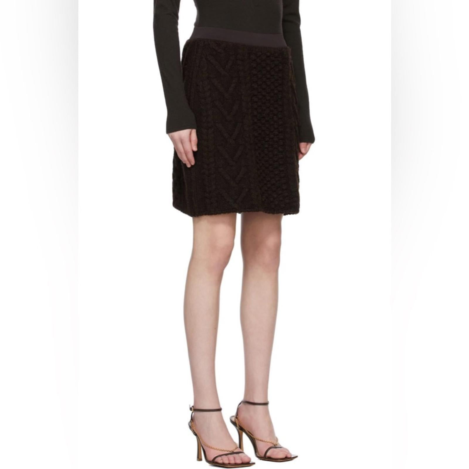 NEW Bottega Veneta Brown Wool Mini Skirt, Size Small New w/o Tag, Retail $990