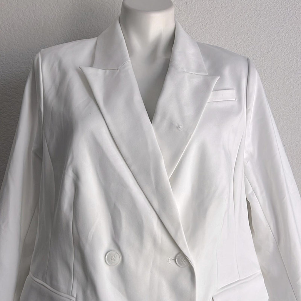 Lane Bryant White Double-Breasted Blazer, NEW, Size 16
