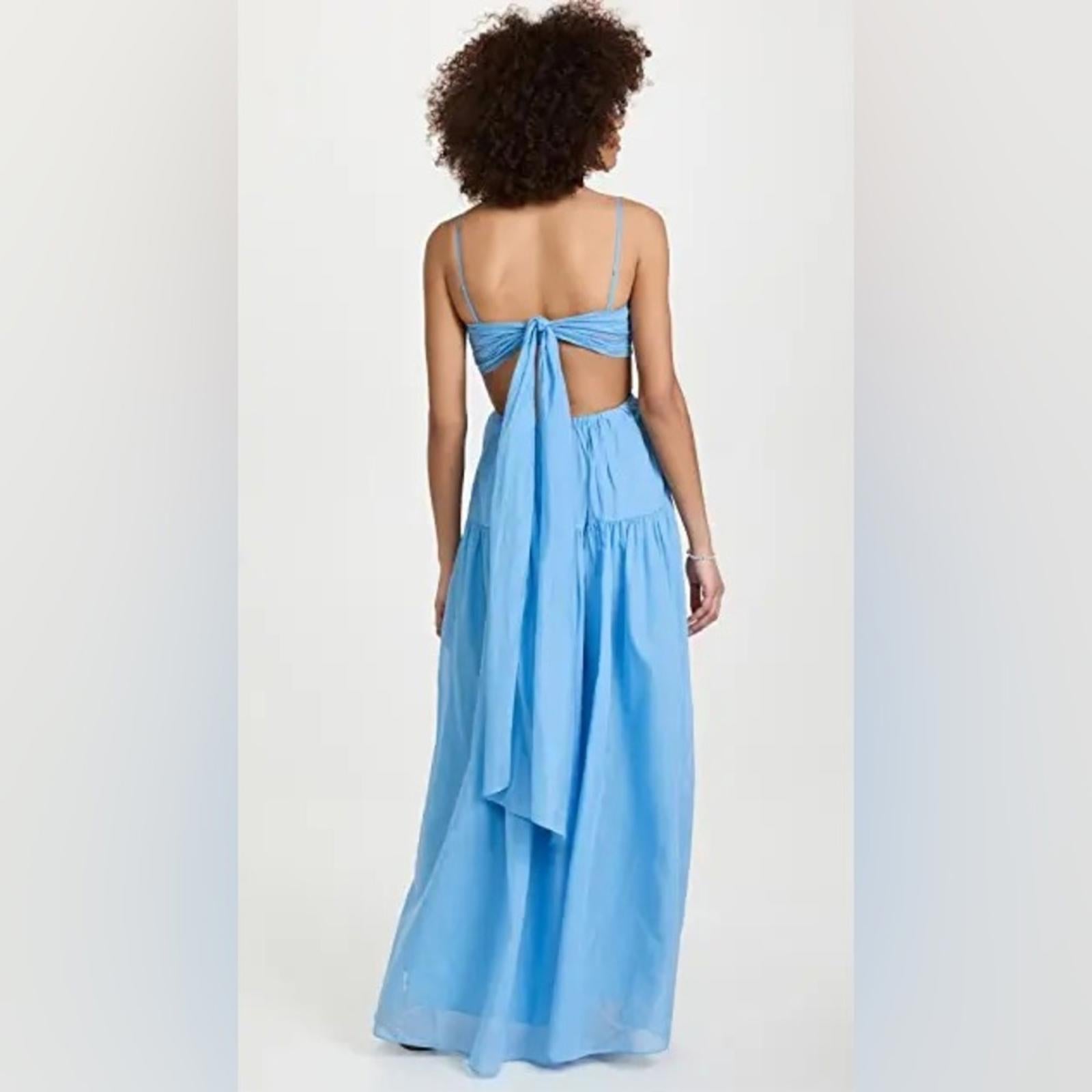 Rebecca Taylor Wrap Back Maxi Dress in Azul Blue, NWT, Size 16, Retail $525