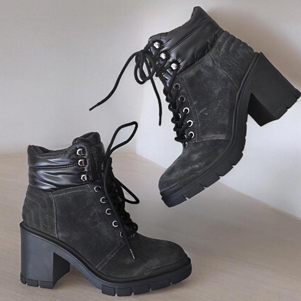 Marc Fisher LTD Velima Mixed Media Bootie in Dark Grey, Size 7.5 NEW