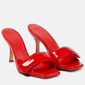 Gia Borghini Alodie Patent Leather Mules/Sandals in Red Size 41 NEW +DustBag