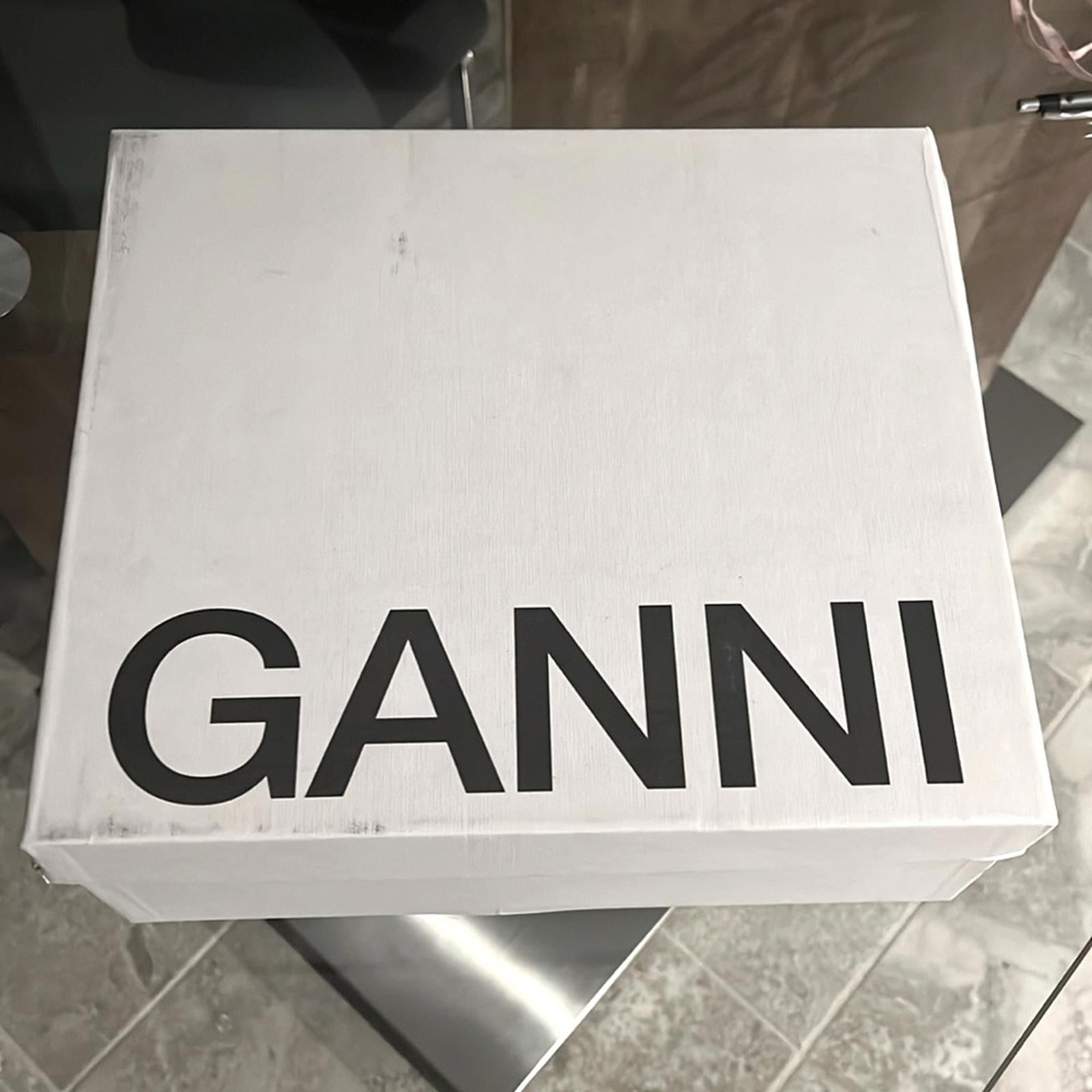 GANNI Women's Cleated Strappy Block Heel Sandals, Size 41 New in Box + Dust Bag