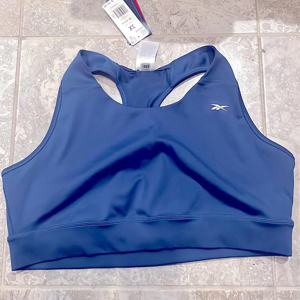 NWT Reebok Training Plus Essentials High-Support Sports Bra, Blue Size 3X