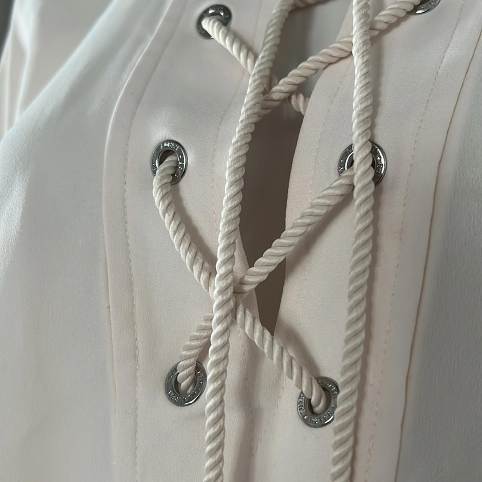 Lauren Ralph Lauren Lace-Up Double-Faced Tunic in Winter Cream, Size S New w/Tag