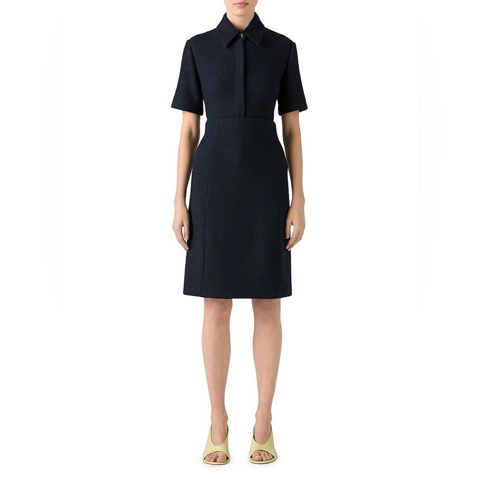 St. John Collection Textured Tweed Pencil Skirt in Navy, Size 16 NWT Retail $795