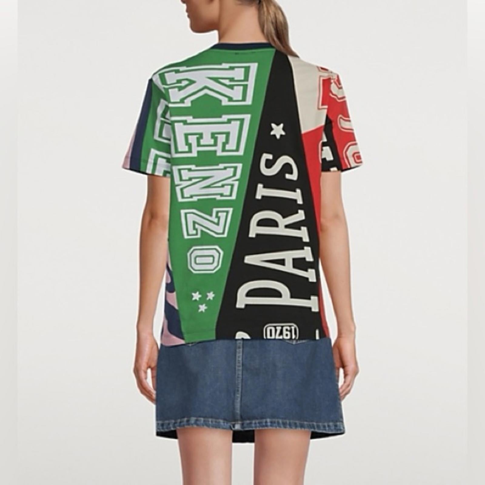 KENZO Flag Print Oversize Cotton T-Shirt, Size S New w/Tag