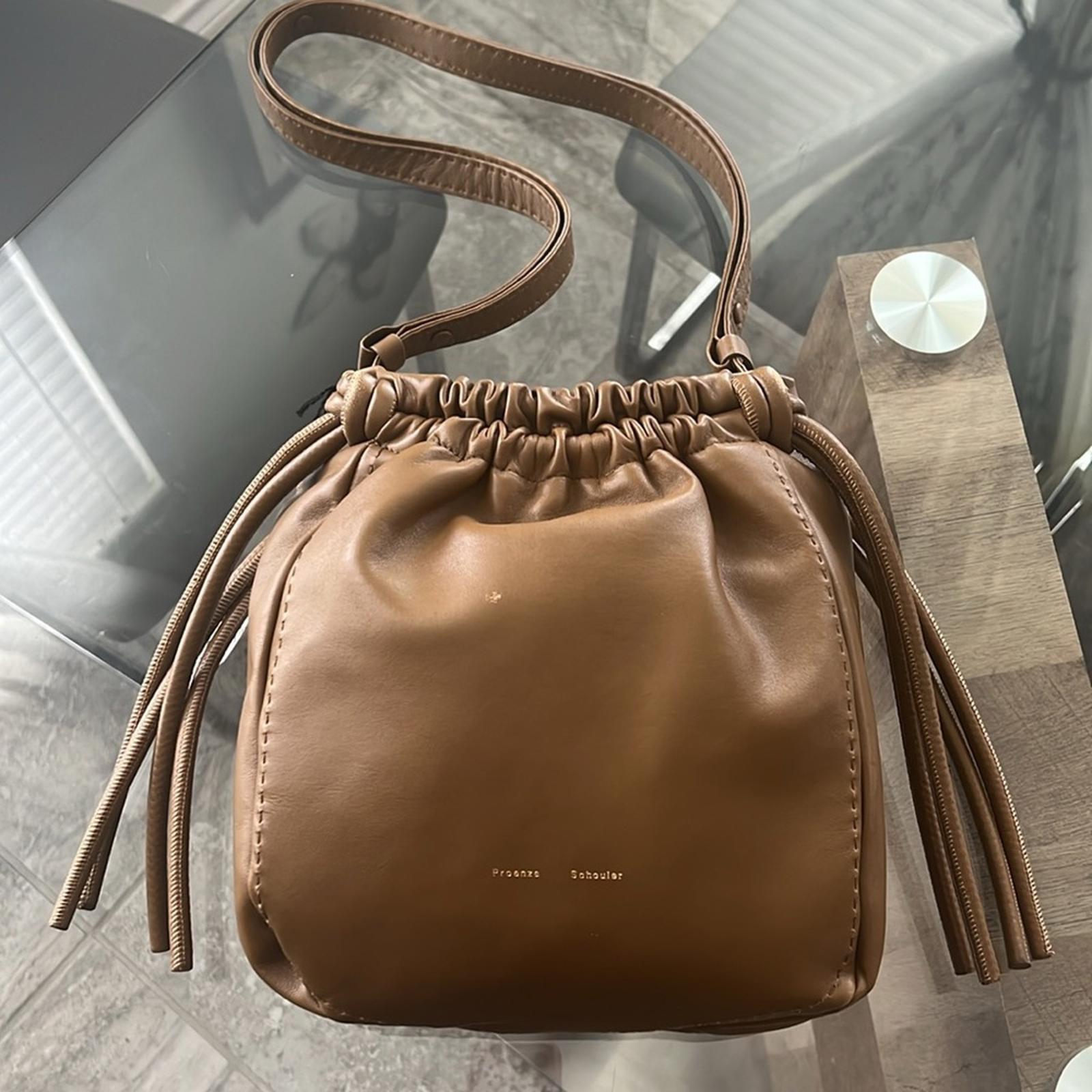 PROENZA SCHOULER Drawstring Pouch Crossbody Bag w/Tag +Dust Bag, EXCELLENT $1255