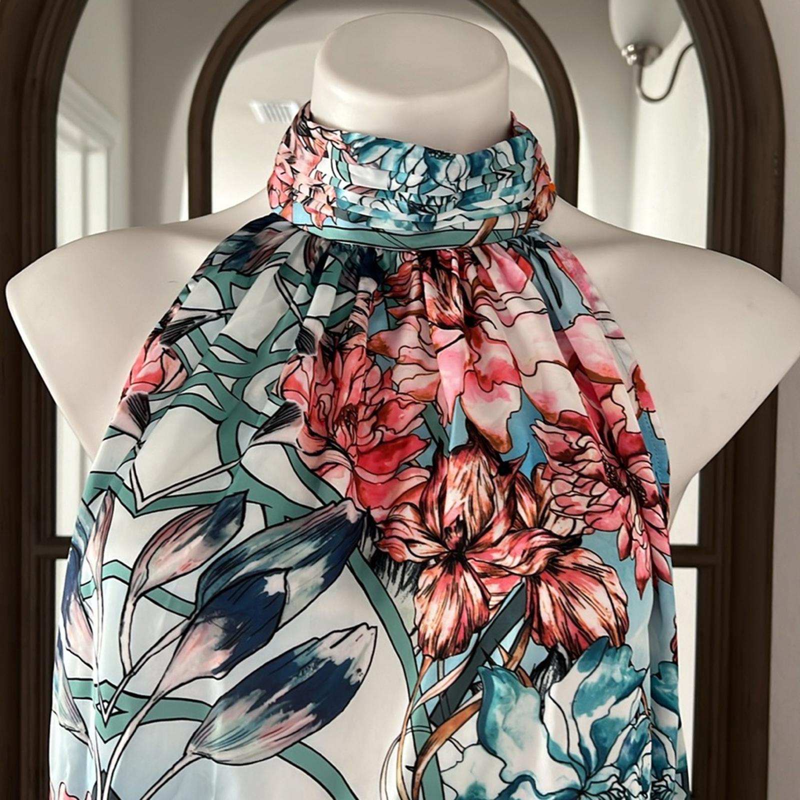 Elie Tahari Halter Blouse, Size L EXCELLENT!