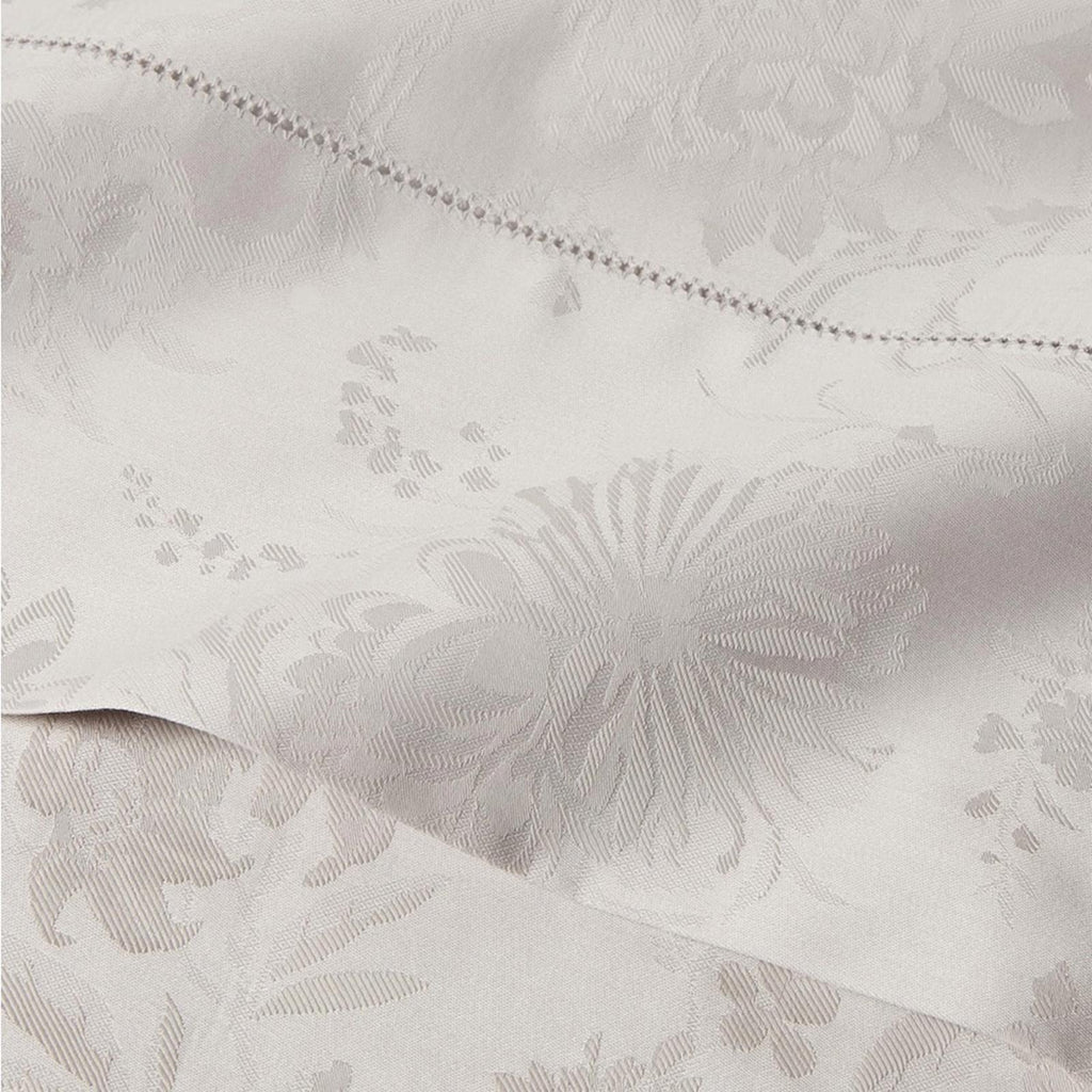 Ralph Lauren Home Bethany Jacquard Organic Cotton Queen Fitted Sheet Silver, NWT