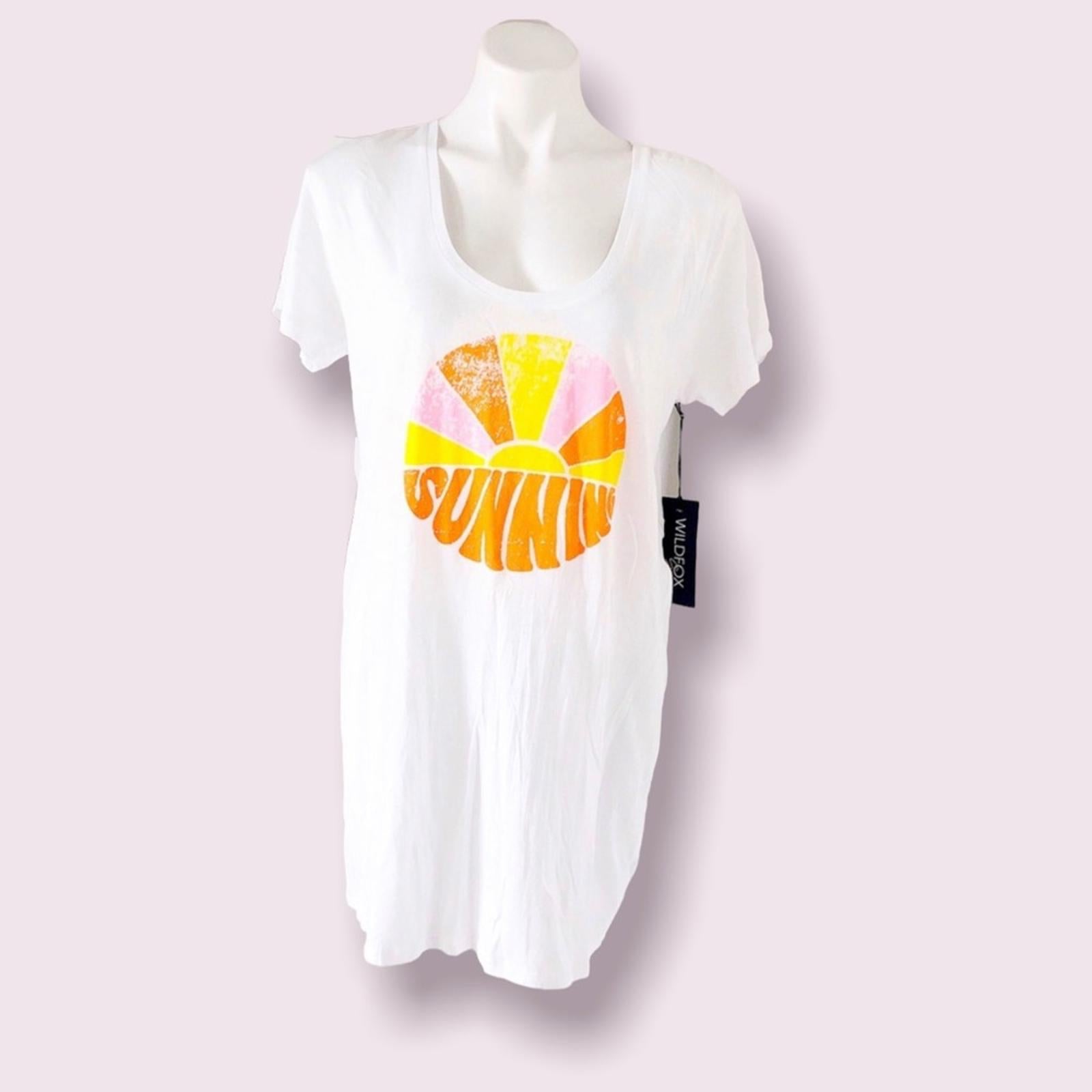 Wildfox Sun Scoop Neck Swim Coverup in White, Dress Beach Size M New w/Tag