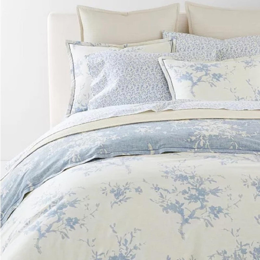 Lauren Ralph Lauren Eva Comforter in Cream Blue, Full/Queen, Open Box - NEW