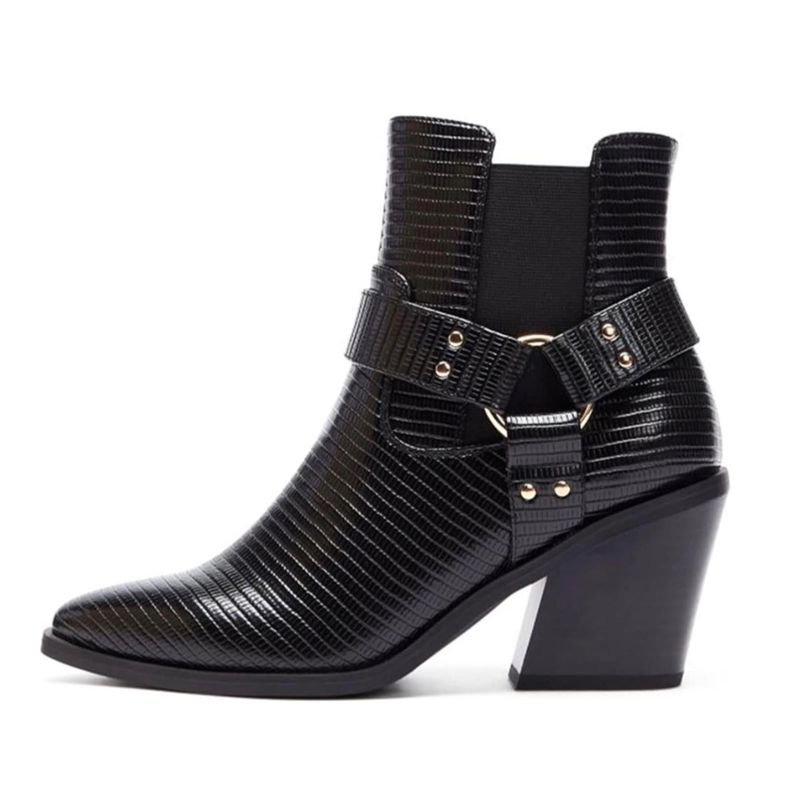 Shoe Dazzle Dasey Pointed Toe Cowgirl Ankle Boots Size US6, EU36.5 New w/o Box