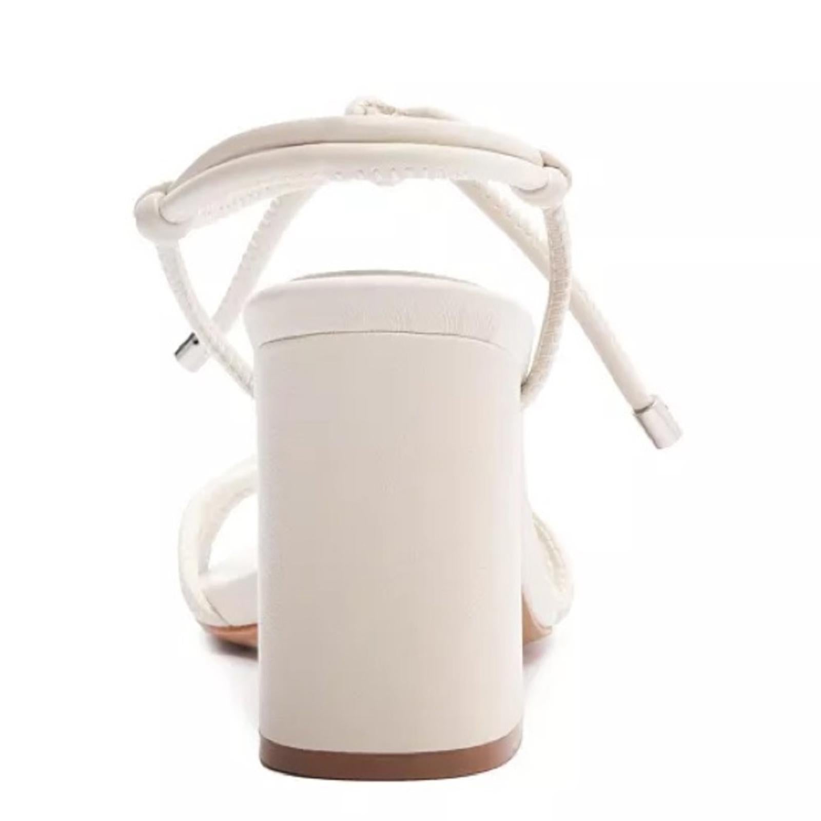 Schutz Women's Kate High Block Sandals in White, NWT, Size 6.5