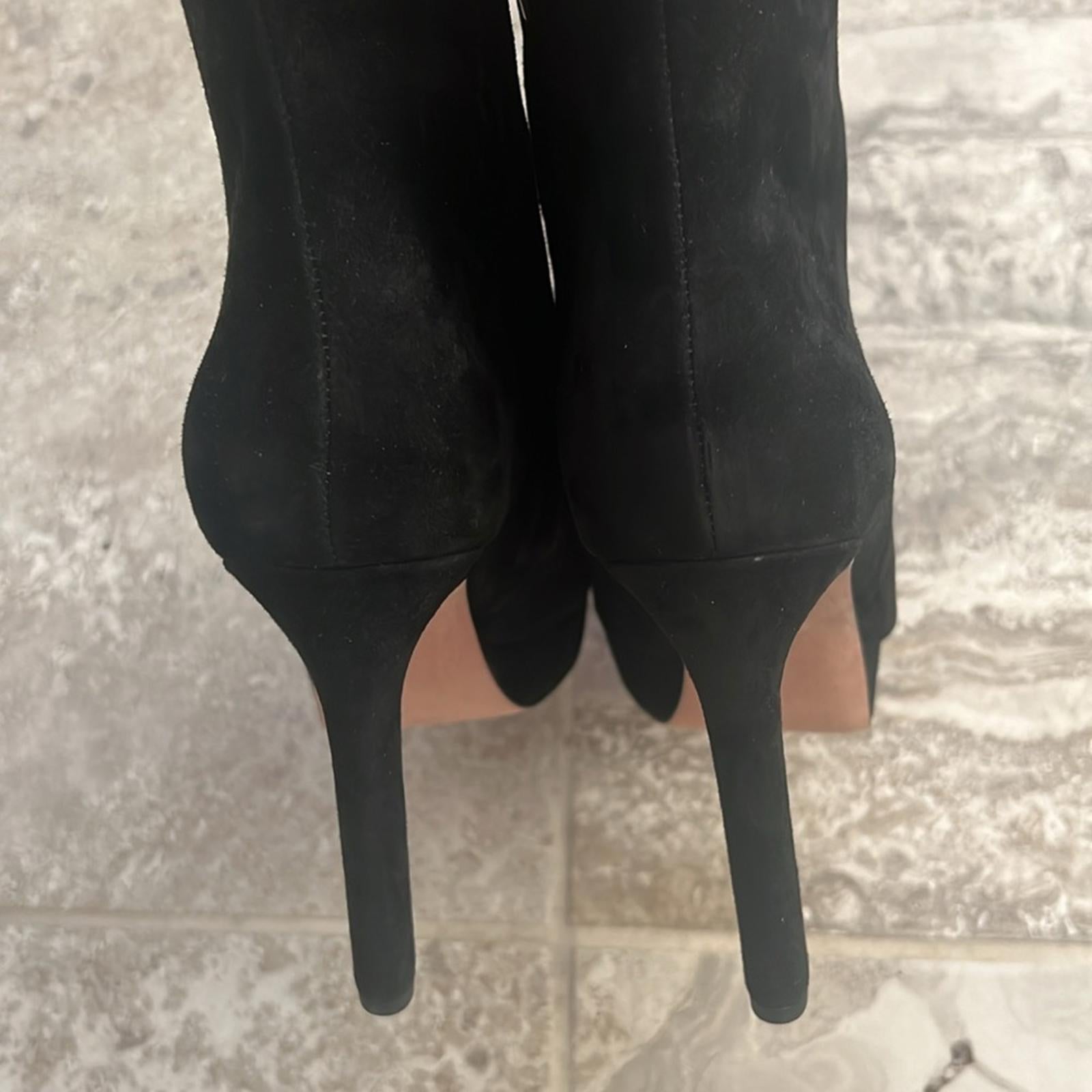 Veronica Beard Dali Suede Platform Ankle Boots, Black Size 8 New in Box $550