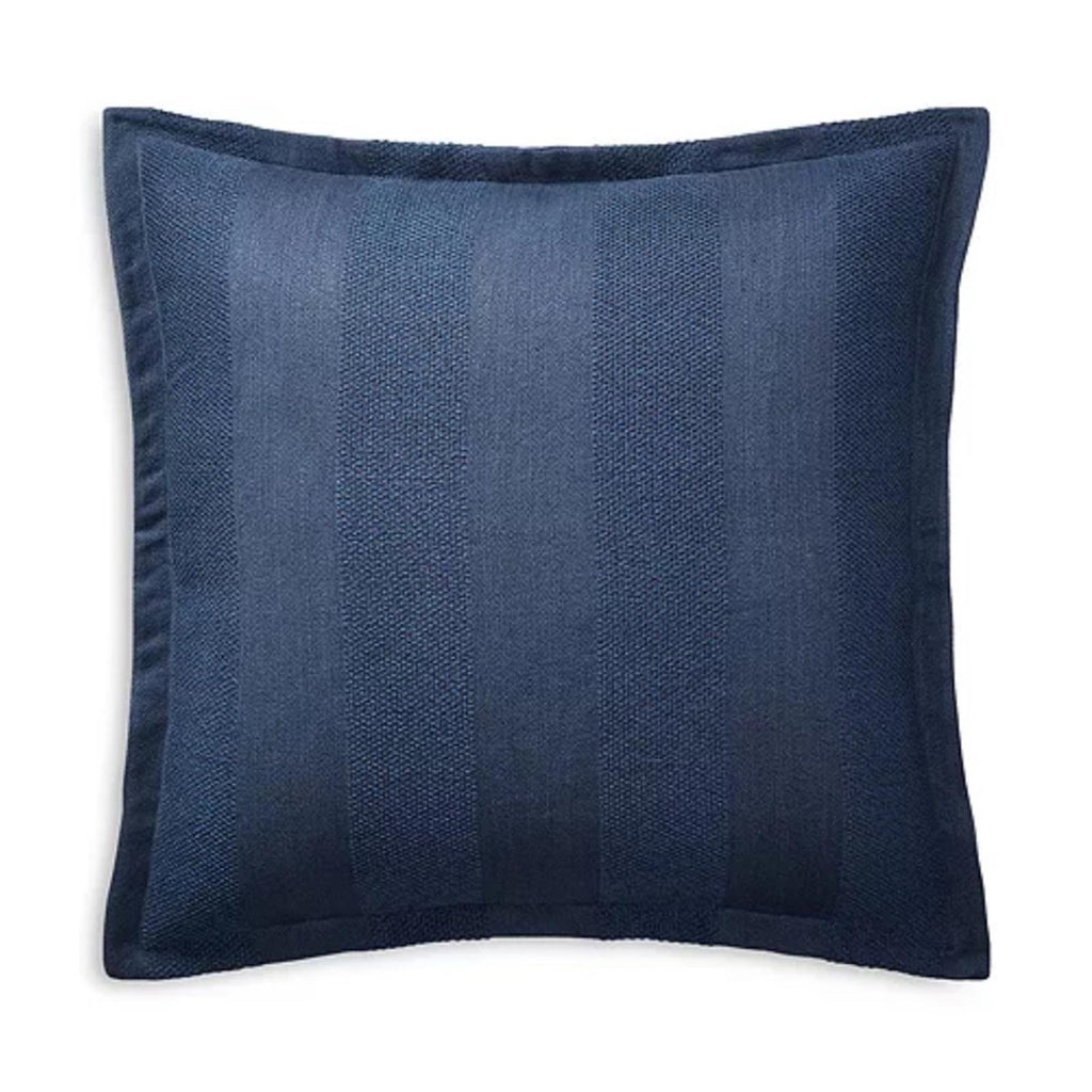 Ralph Lauren Eva Woven-Stripe Euro Sham in Dark Blue, New in Box, Retail $170