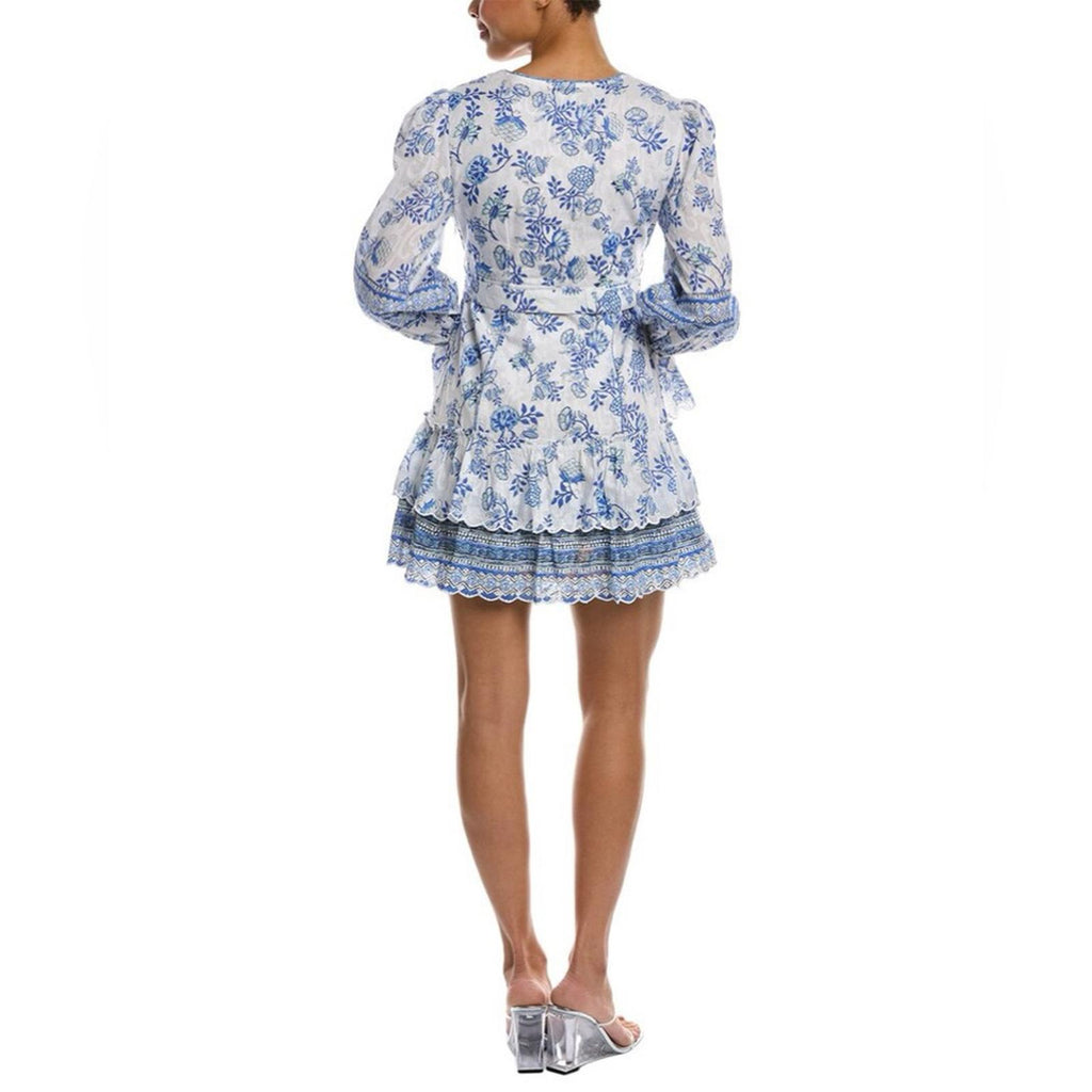 Hemant & Nandita Belted Mini Dress in Cobalt & White, NWT, Size XXL, Retail $405