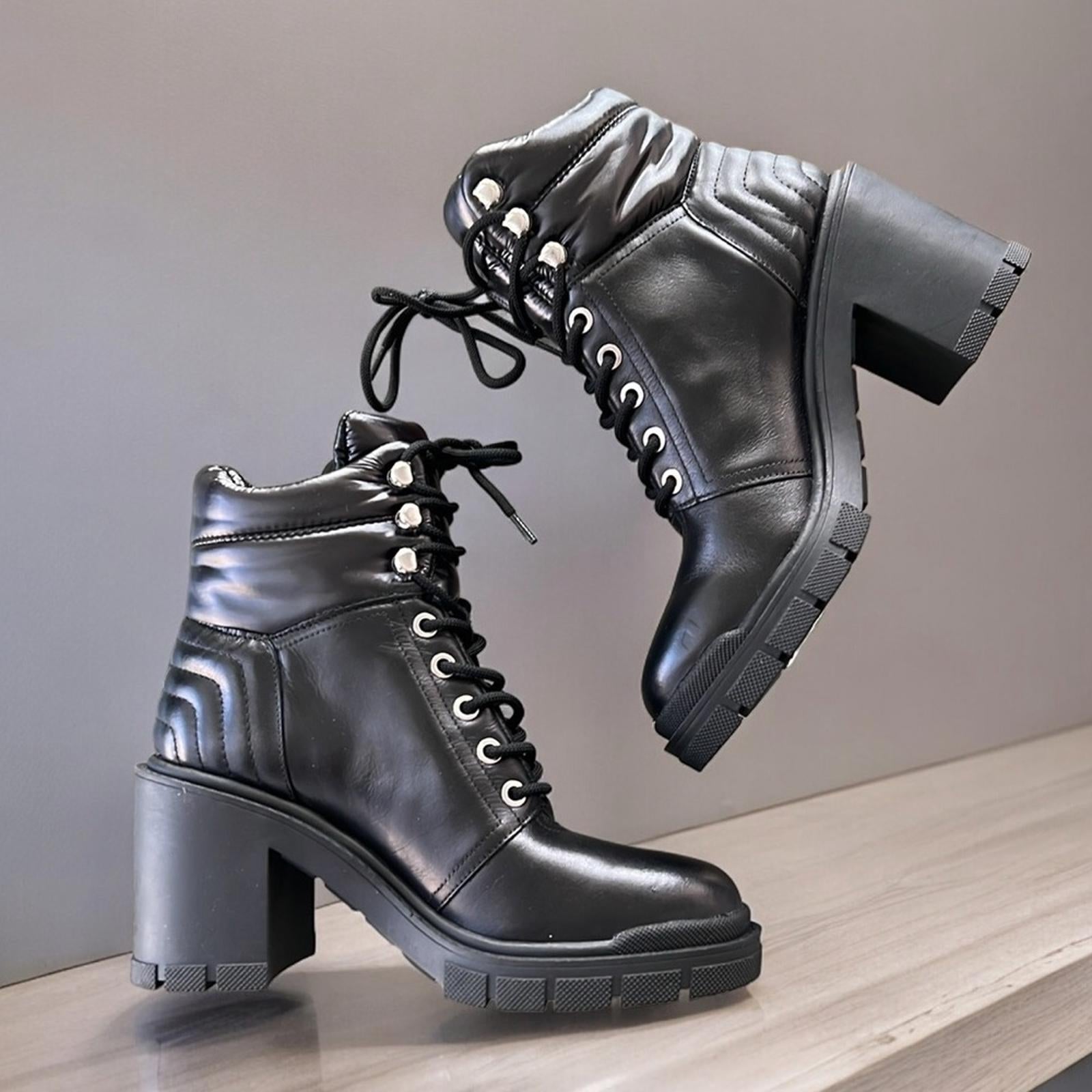 Marc Fisher LTD Velima Mixed Media Booties in Black, Size 7.5 NEW without Box