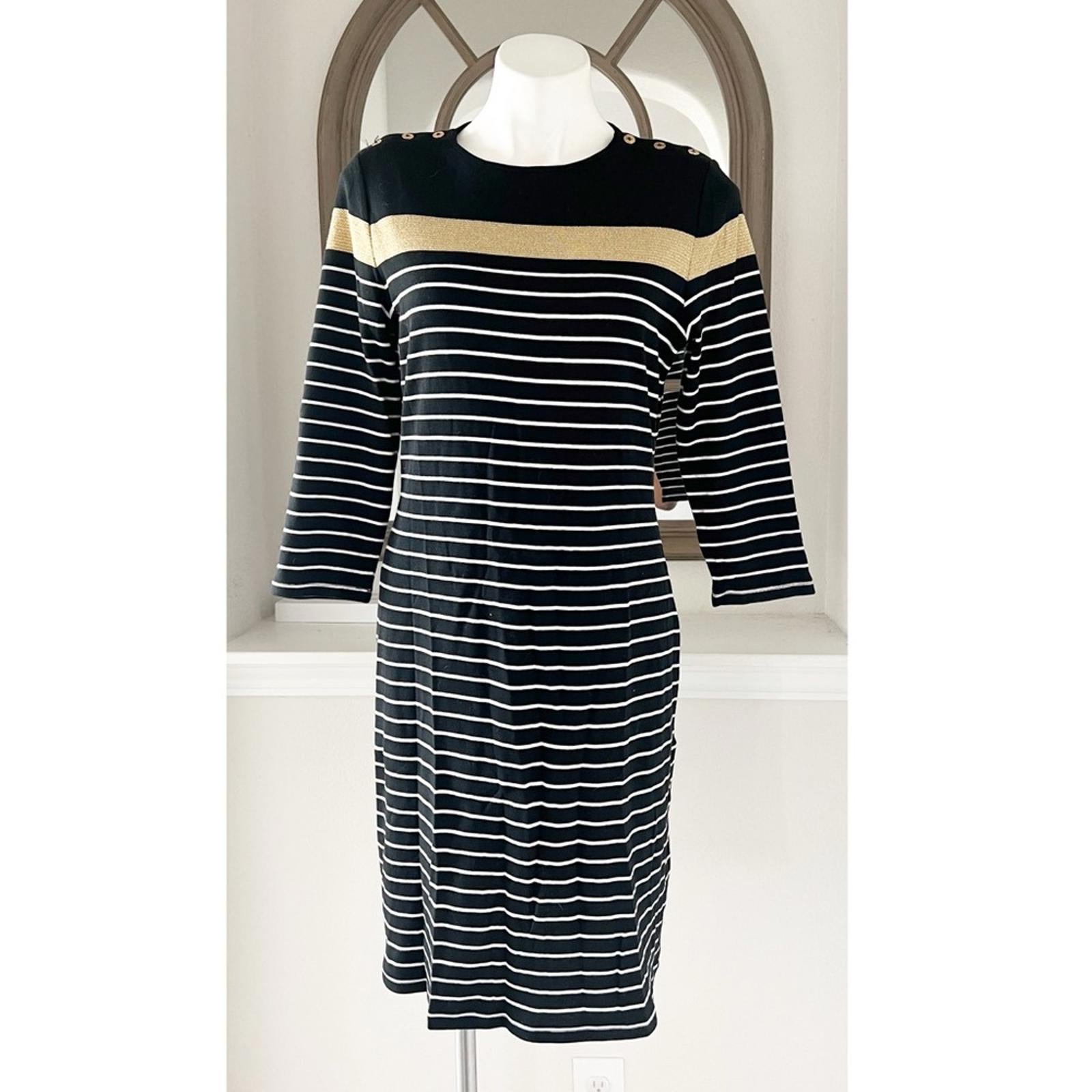 Lauren Ralph Lauren Cotton Striped Dress, Size L Retail $135 EXCELLENT!