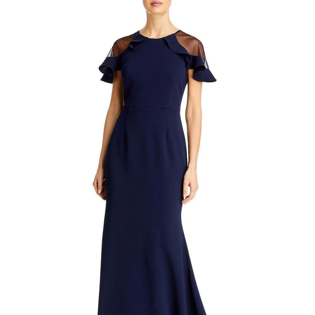 Eliza J. Mush Flutter Sleeve Maxi Dress in Navy, Size 6, NEW