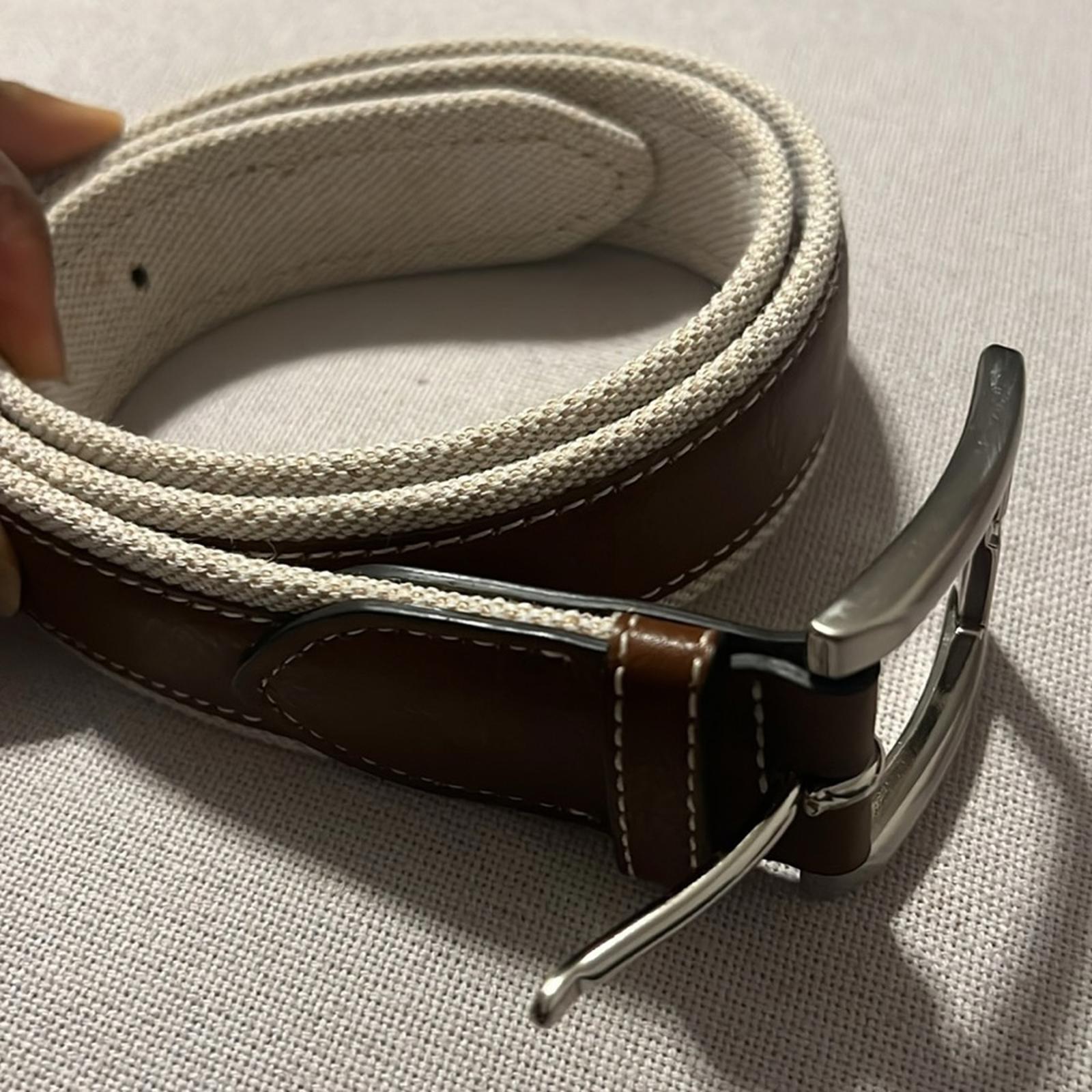 Club Room Men's 35mm Leather Overlay Belt, Size Small New with Tag