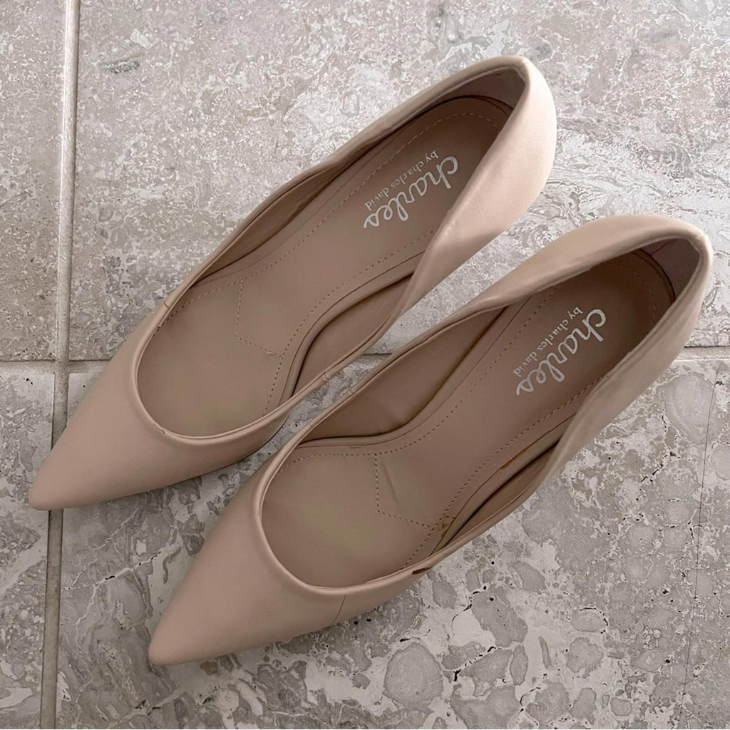 Charles David Angelica Point Toe Pumps Beige Size 8.5 New w/o Box $99