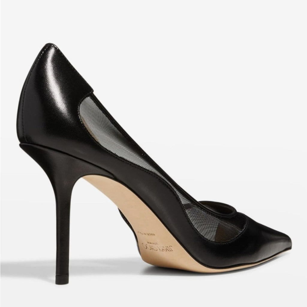 Jimmy Choo Love 85 Leather Mesh Pointed-Toe Pumps Size 43 NEW in Box +2Dust Bags