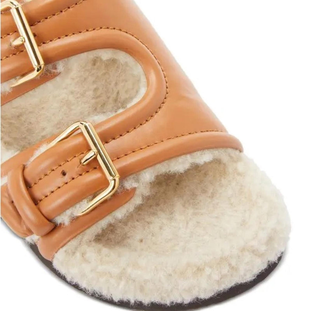Valentino Garavani Women's Double Buckle Fleece Lined Sandals, Size 41 w/Dustbag