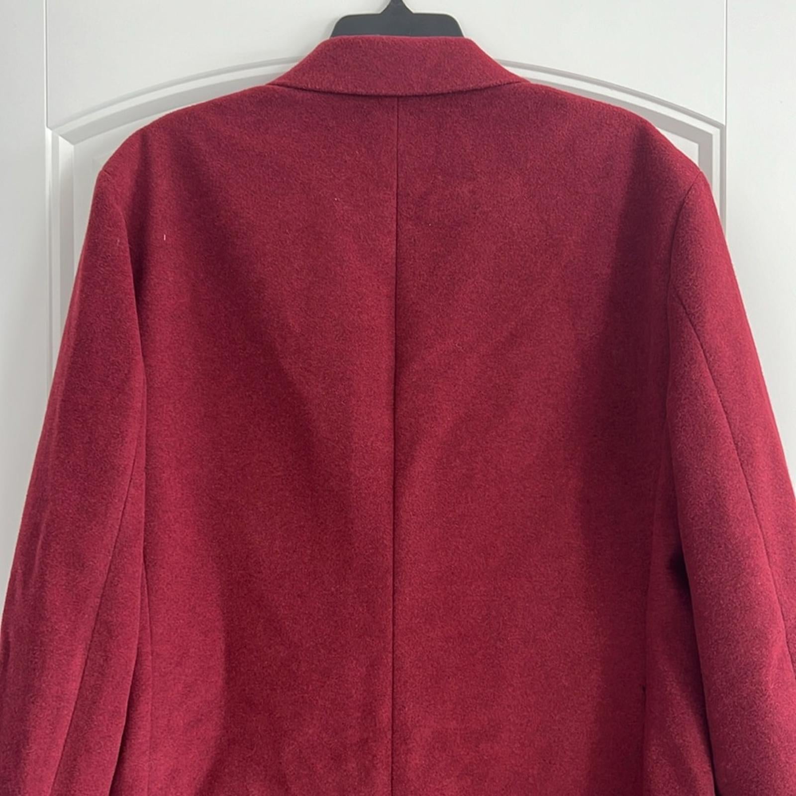 Tommy Hilfiger Addison Wool-Blend Trim Fit Overcoat in Red, Size 44 Short