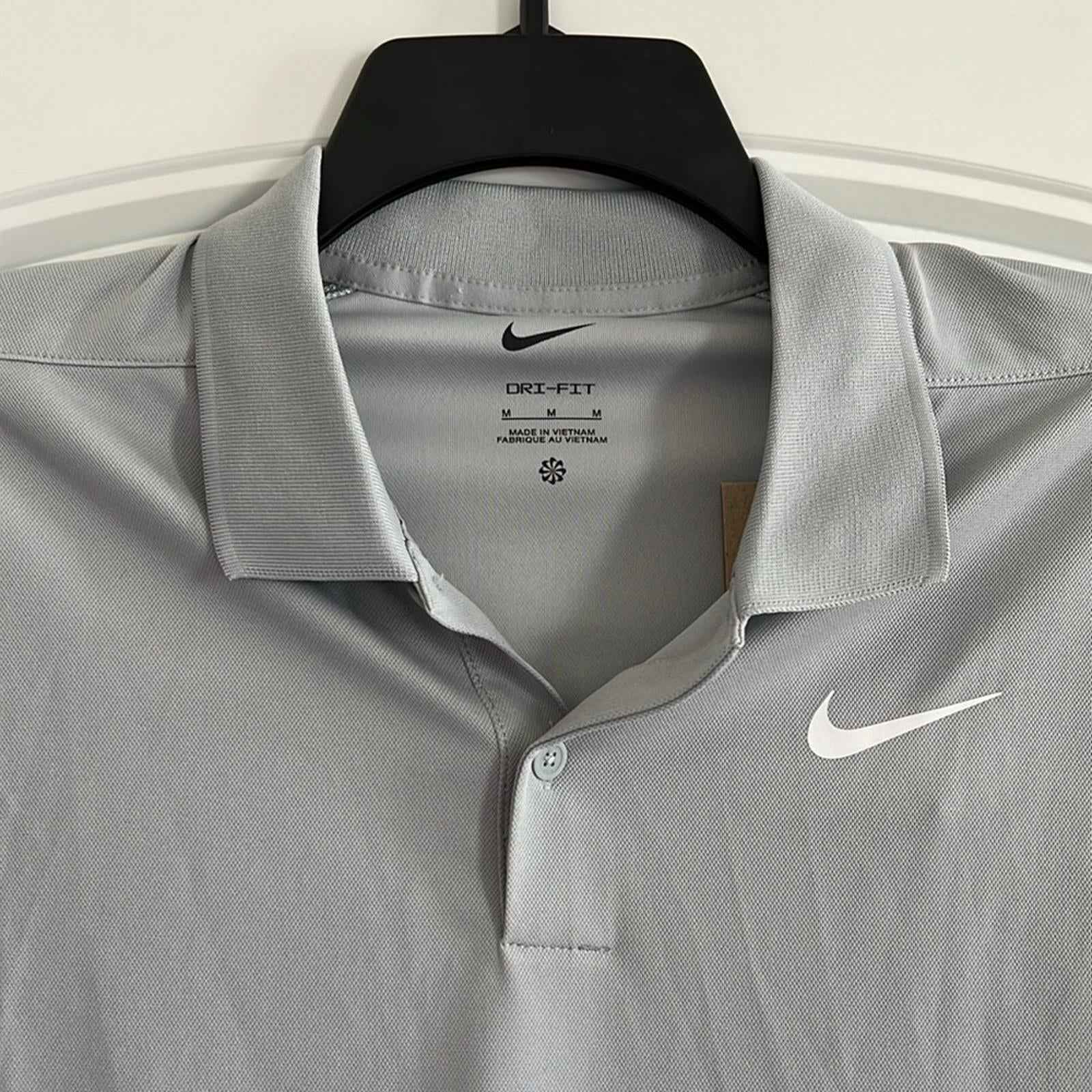 Nike Dri-FIT Victory Men's Long-Sleeve Golf Polo, Grey Size M New w/Tag