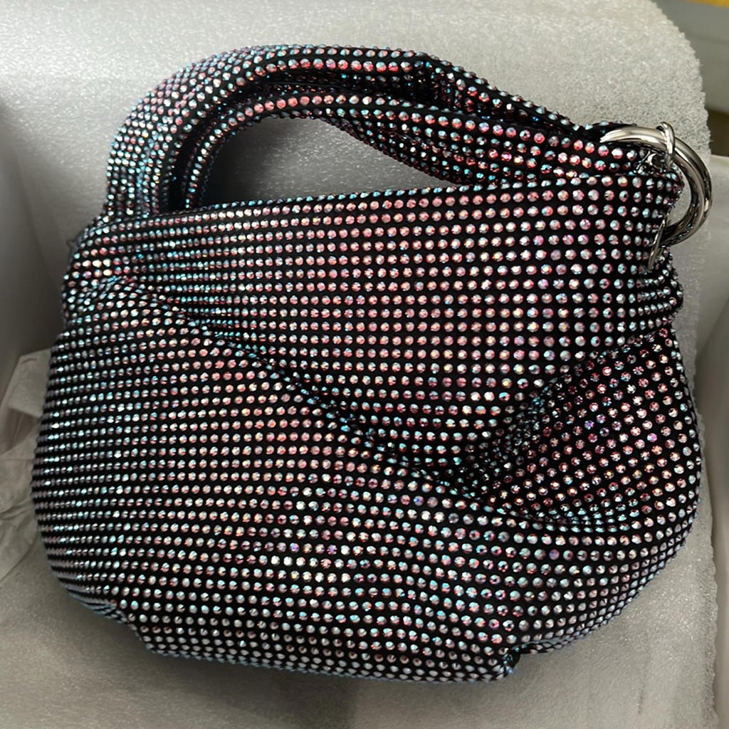 NEW Jimmy Choo Bonny All-Over Crystal Mini Top Handle Bag, New w/Tag in Box