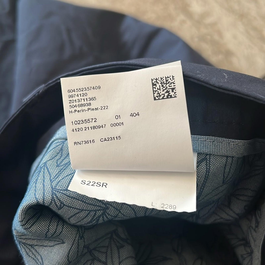 Boss Perin Pleated Relaxed Fit Dress Pants in Dark Blue Size 38 R New w/Tag $248