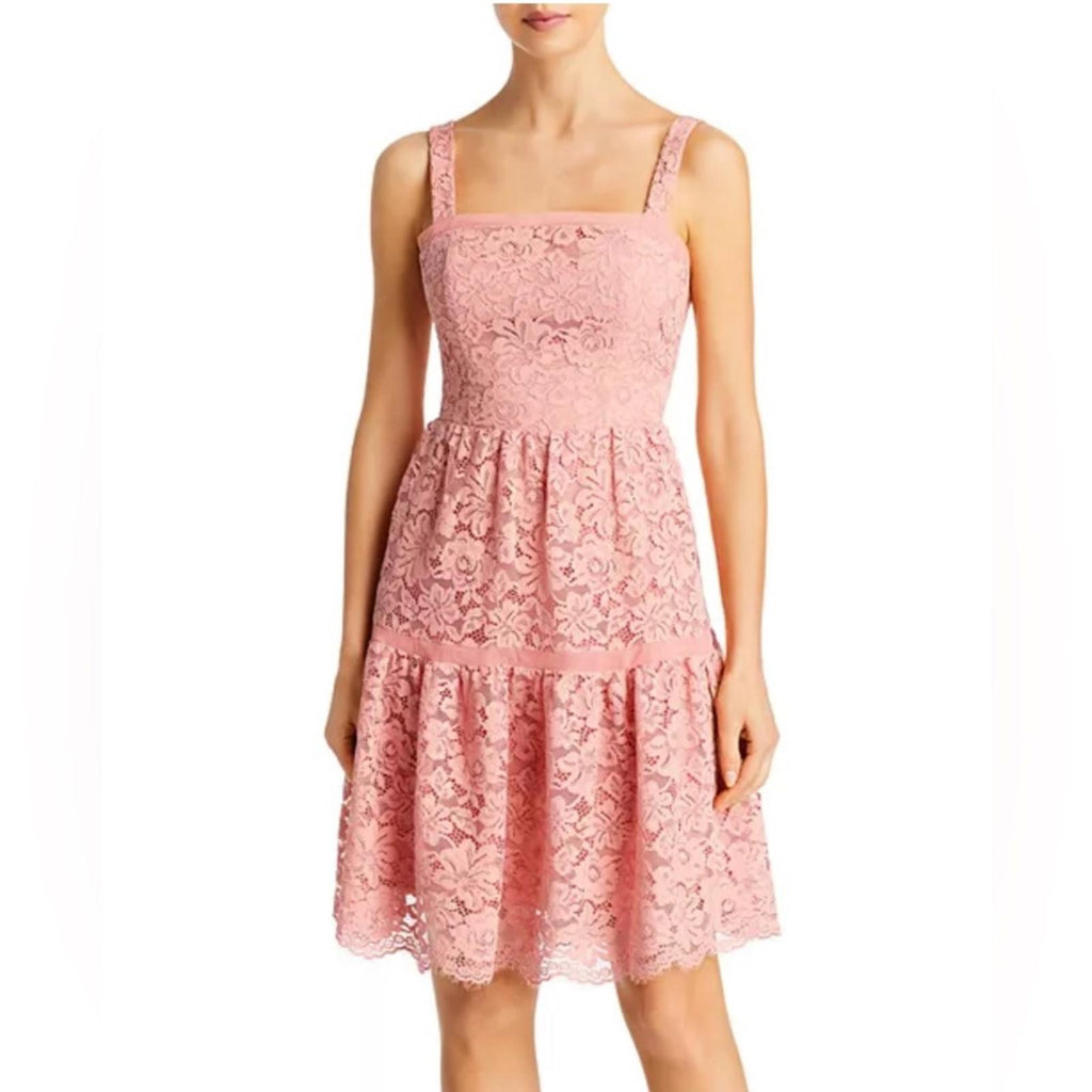 Bloomingdale’s Aqua Rosette Lace Tiered Dress, Size 2
New w/Tag Retail $278