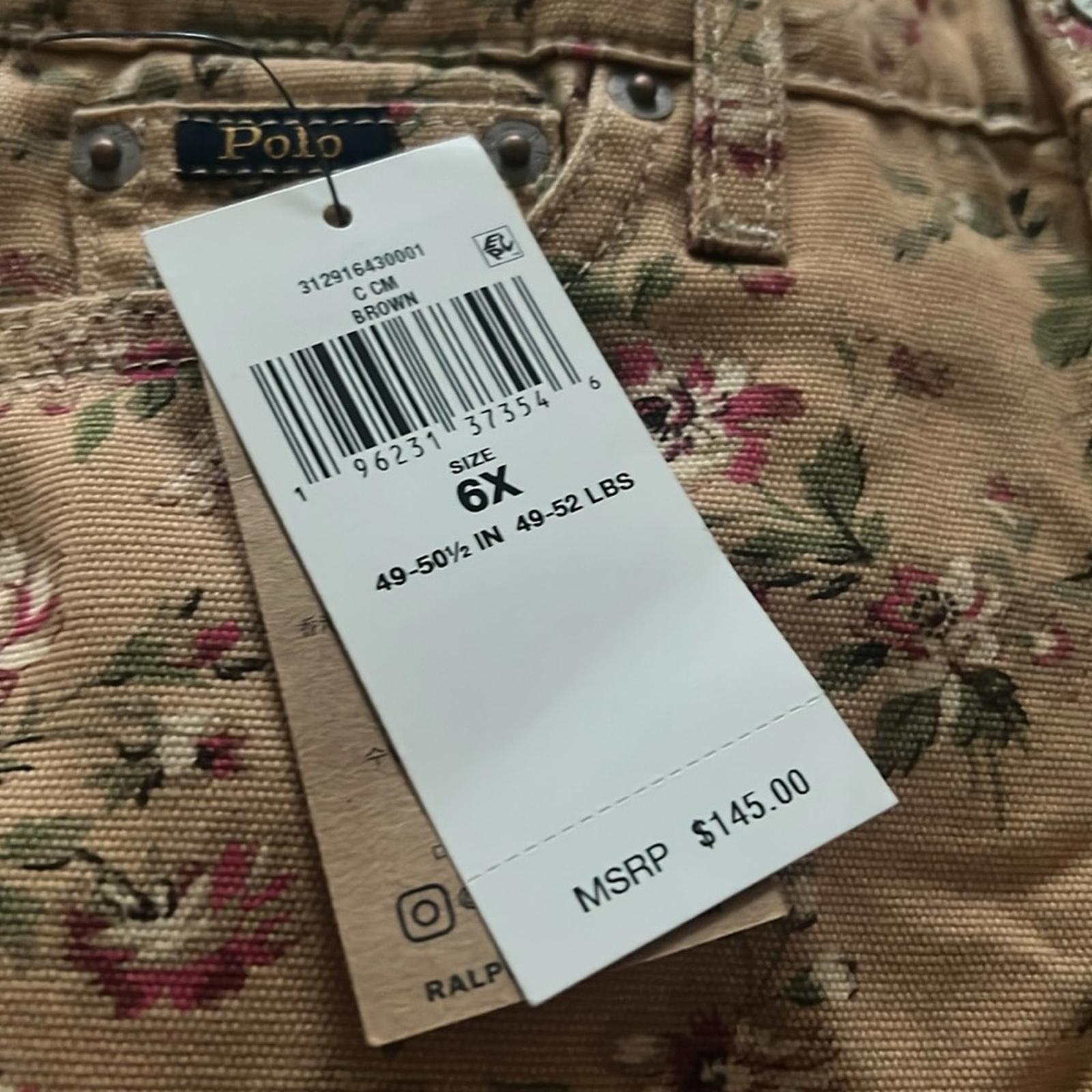 Ralph Lauren Floral Canvas Cropped Wide Leg Pants, Alvarado Wash, Size 6X NWT