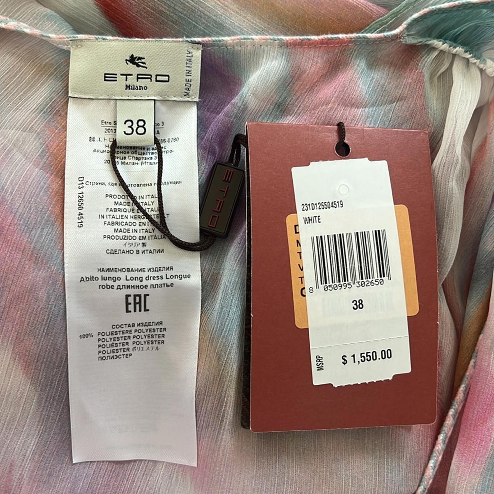 Etro Abito Mare Kaftan-Style Dress in Pastel (Made in Italy) Size 38, NWT $1,550