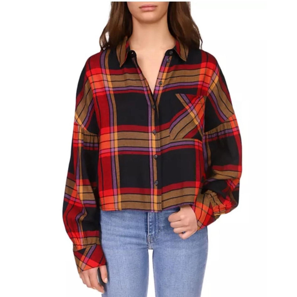 Anthropologie’s Sanctuary The Cabin Plaid Button-Down Shirt, Size M New w/Tag