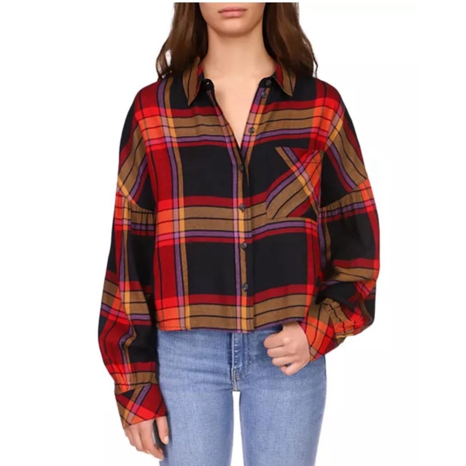 Anthropologie’s Sanctuary The Cabin Plaid Button-Down Shirt, Size M New w/Tag