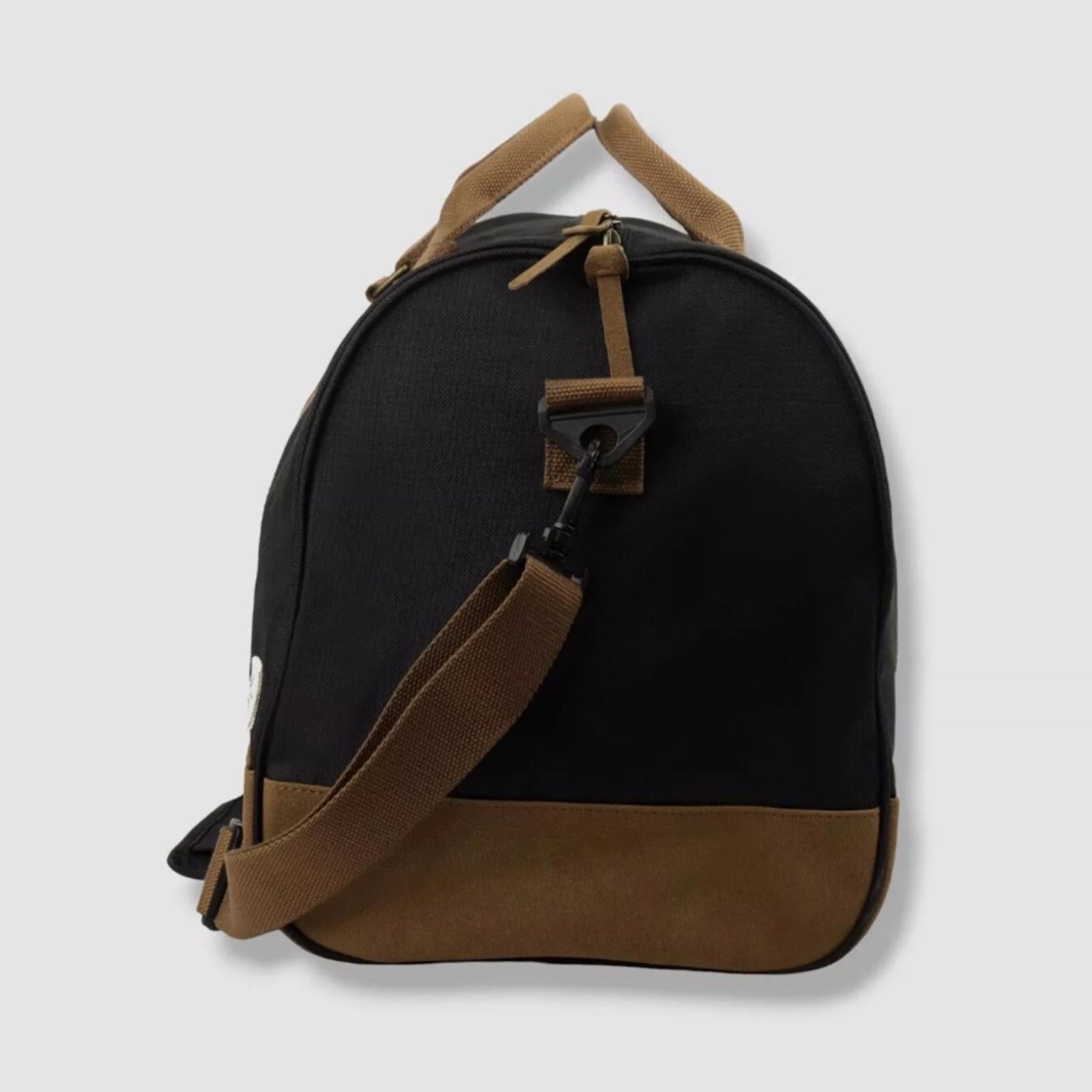 Sun + Stone Men's Black Reed Colorblocked Duffel Bag in Black & Tan, NWT $100