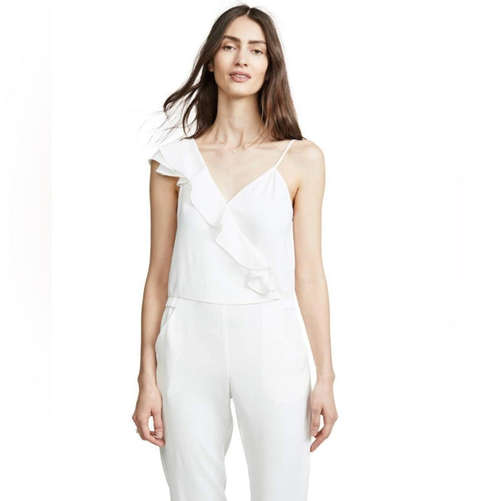 NWT Parker Addison Revolve Asymmetrical Jumpsuit in White, New w/Tag Retail $278