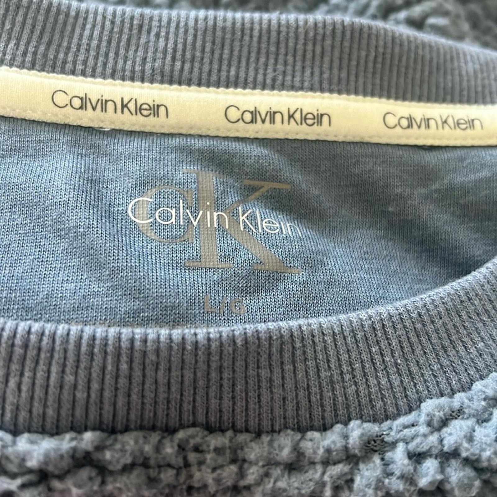 NEW Calvin Klein Sherpa Pullover in Blue, Size L New without Tag