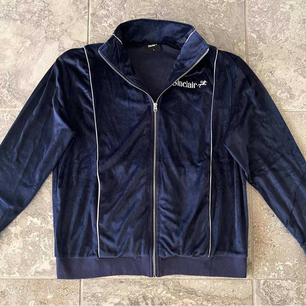 Sinclair Velour Track Jacket in Navy, Men’s Size L New w/Tag - SOLD OUT!