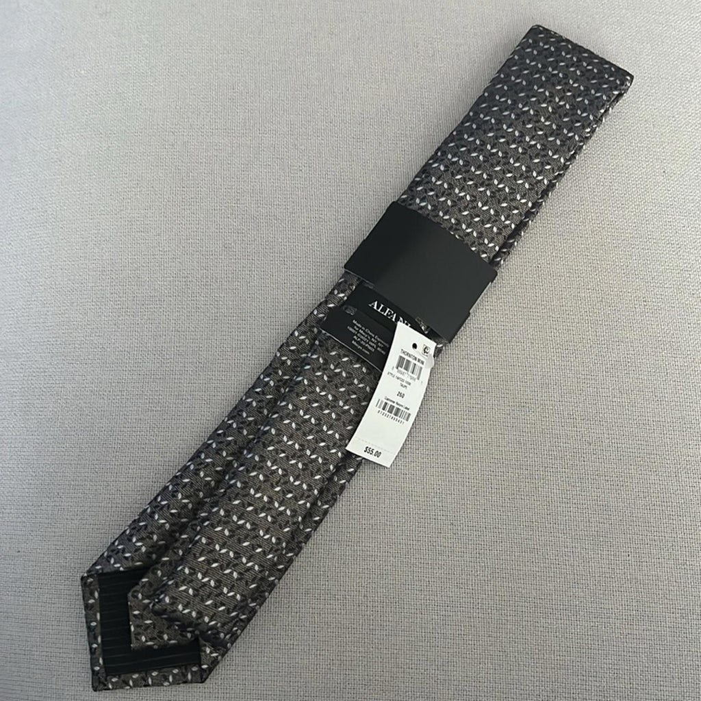 ALFANI Thornton Mini Neck Tie in Taupe, Style 1AFC22-1039 New w/Tag