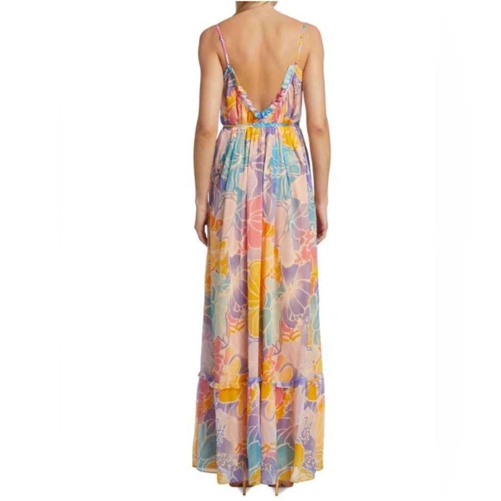 Ramy Brook Ivy Printed Silk Tiered Maxi Dress, Palav, Size XS New w/Tag $585