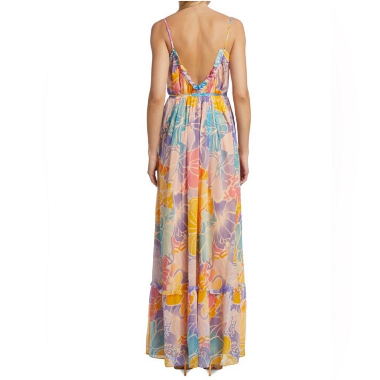 Ramy Brook Ivy Printed Silk Tiered Maxi Dress, Palav, Size XS New w/Tag $585