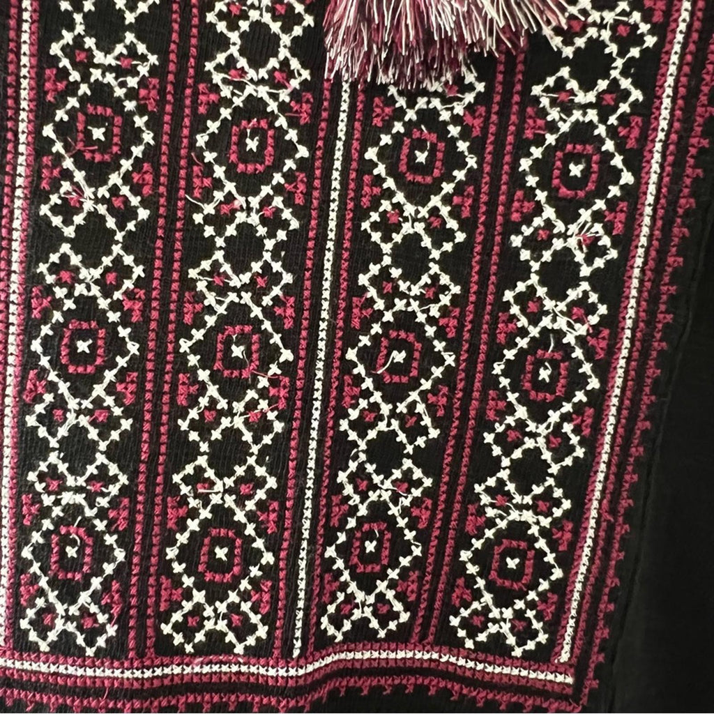 NEW J.Jill Embroidered Sleeveless Knit Dress, Black Size S Retail $129