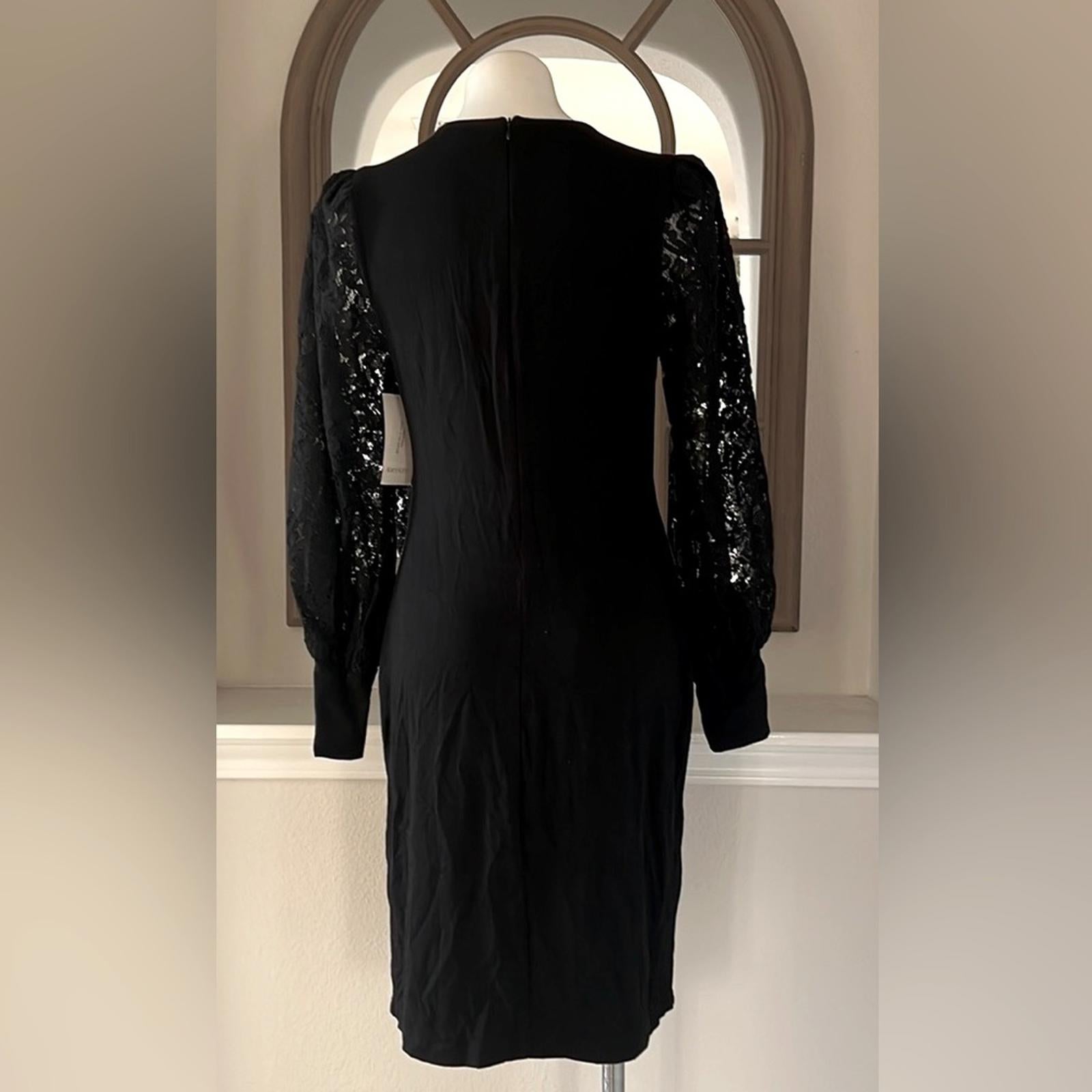 Karen Kane Lace V-Neck Midi Dress in Black, Size M New w/Tag $158