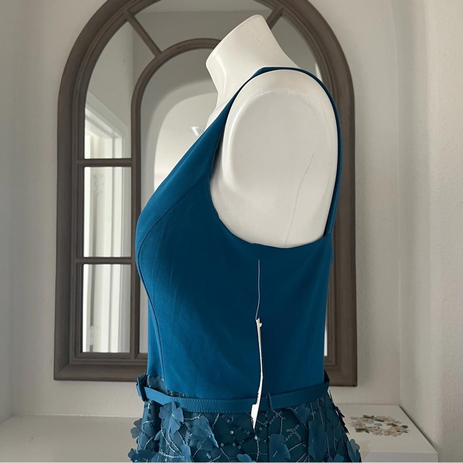 Eliza J V-Neck Fit + Flare Gown in Teal, Size 10 New w/Tag SOLD OUT
